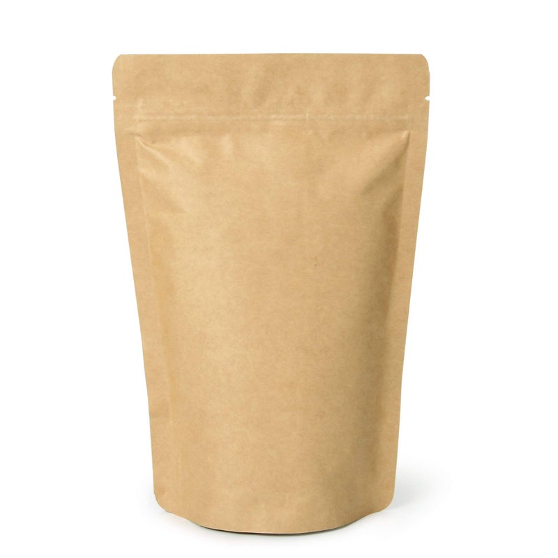 EverPack 250g / 8oz / Â½lb Kraft Paper Stand Up Coffee Bag Pouch. Round Bottom, Zip Lock, Degassing Valve and Heat Seal-able. Pack of 10 - Image 5